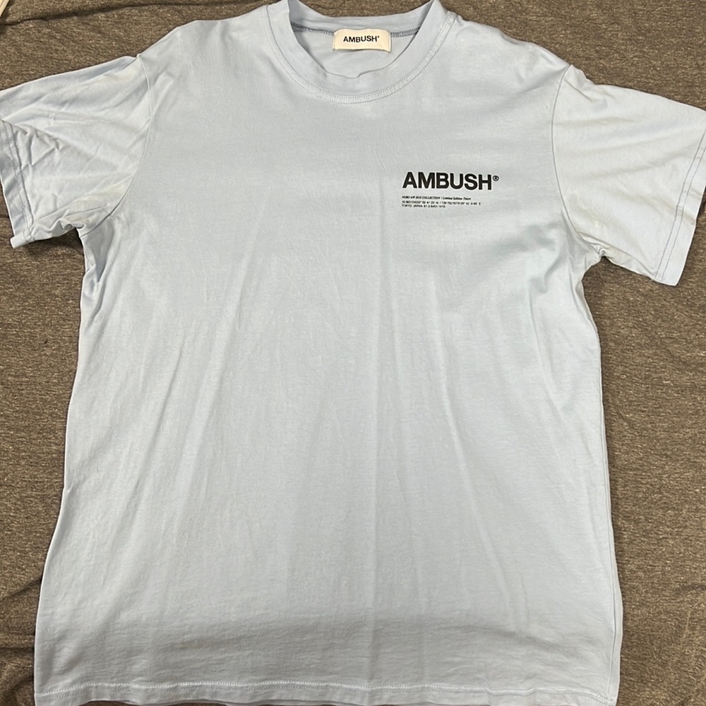 AMBUSH T shirt, blue, medium, worn 2-3 times